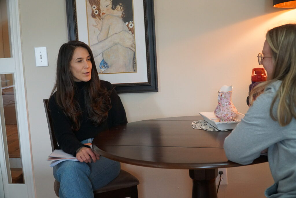 wellness counselor Joy Pfingst with client at the Midwives of NJ