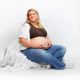 Overweight pregnant woman relaxing