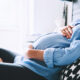 Beautiful pregnant woman at home